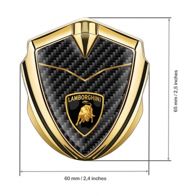 Lamborghini Domed Emblem Gold Black Carbon Stylish Logo Edition