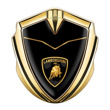 Lamborghini Emblem Ornament Gold Black Base Stylish Logo Design