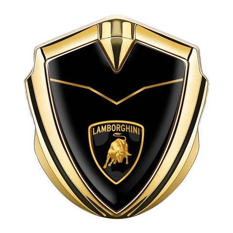 Lamborghini Emblem Ornament Gold Black Base Stylish Logo Design