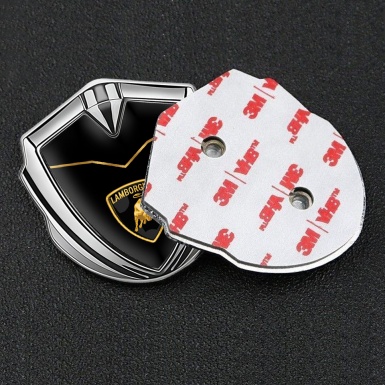 Lamborghini Emblem Ornament Silver Black Base Stylish Logo Design