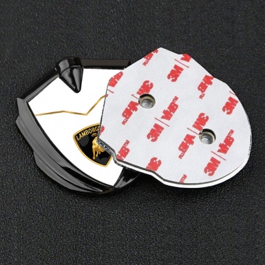 Lamborghini Bodyside Domed Emblem Graphite White Fill Stylish Logo Variant