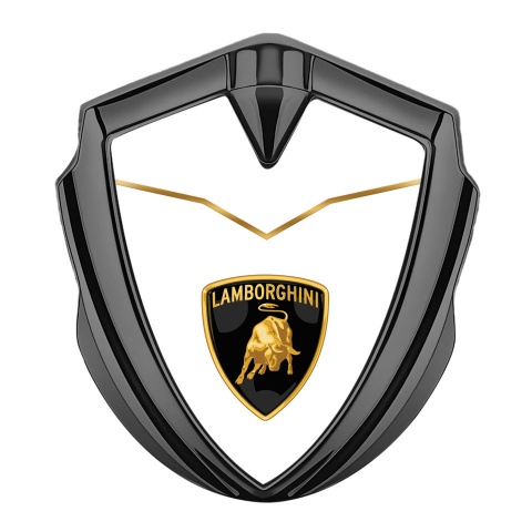 Lamborghini Bodyside Domed Emblem Graphite White Fill Stylish Logo Variant