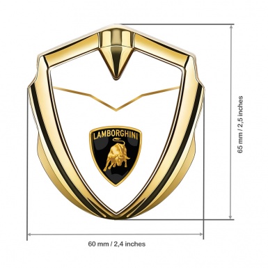 Lamborghini Bodyside Domed Emblem Gold White Fill Stylish Logo Variant