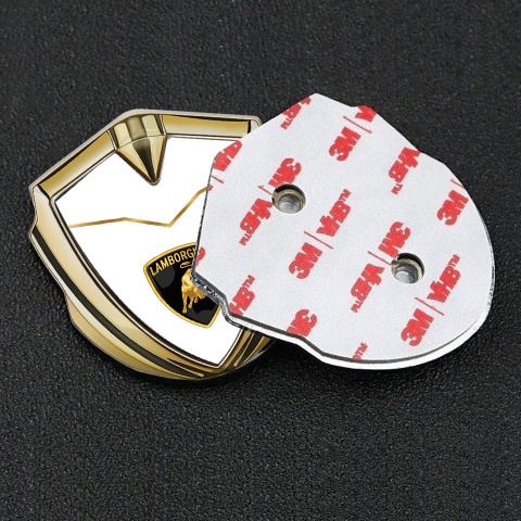Lamborghini Bodyside Domed Emblem Gold White Fill Stylish Logo Variant