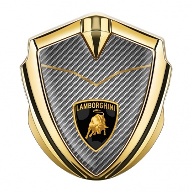 Lamborghini Emblem Car Badge Gold Light Carbon Modern Logo Design