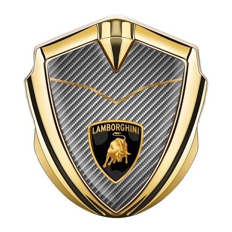 Lamborghini Emblem Car Badge Gold Light Carbon Modern Logo Design