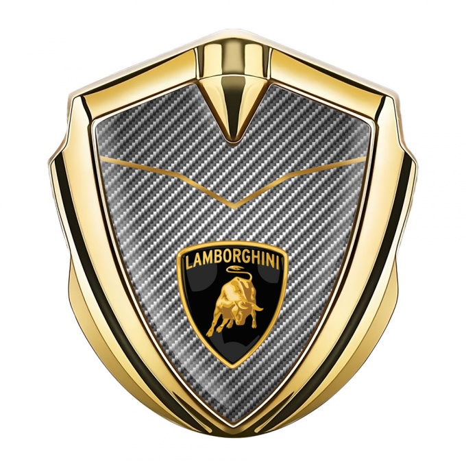 Lamborghini Emblem Car Badge Gold Light Carbon Modern Logo Design