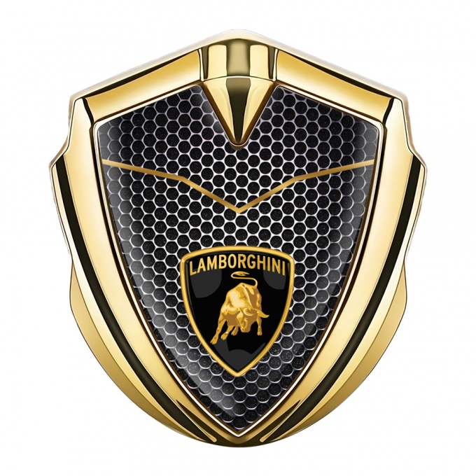 Lamborghini Bodyside Emblem Self Adhesive Gold Dark Mesh Modern Logo