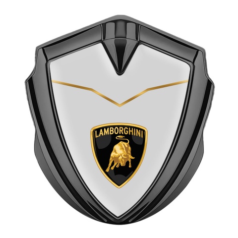 Lamborghini Metal Domed Emblem Graphite Grey Base Stylish Modern Concept