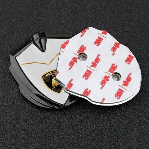 Lamborghini Metal Domed Emblem Graphite Grey Base Stylish Modern Concept