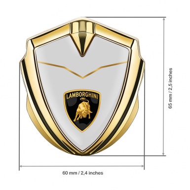 Lamborghini Metal Domed Emblem Gold Grey Base Stylish Modern Concept