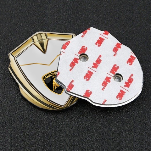 Lamborghini Metal Domed Emblem Gold Grey Base Stylish Modern Concept