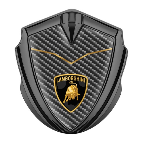 Lamborghini Badge Self Adhesive Graphite Black Carbon Stylish Concept