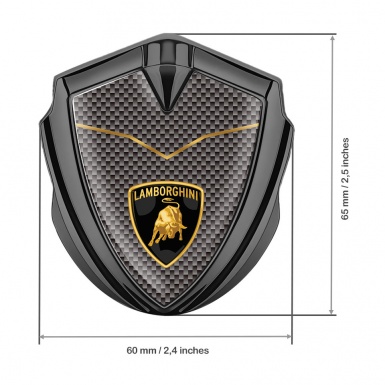 Lamborghini Emblem Badge Self Adhesive Graphite Grey Carbon Stylish Logo