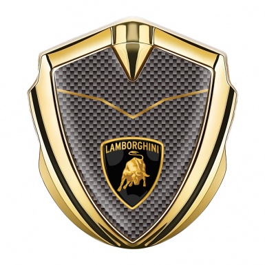 Lamborghini Emblem Badge Self Adhesive Gold Grey Carbon Stylish Logo