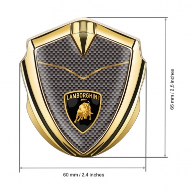 Lamborghini Emblem Badge Self Adhesive Gold Grey Carbon Stylish Logo