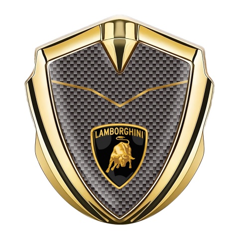 Lamborghini Emblem Badge Self Adhesive Gold Grey Carbon Stylish Logo