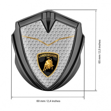Lamborghini Emblem Fender Badge Graphite Honeycomb Stylish Logo Design
