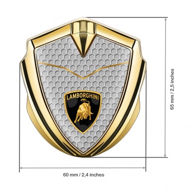 Lamborghini Emblem Fender Badge Gold Honeycomb Stylish Logo Design
