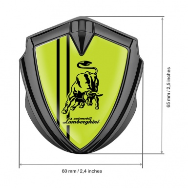 Lamborghini Emblem Trunk Badge Graphite Wasabi Green Black Sport Logo