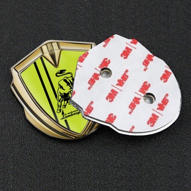 Lamborghini Emblem Trunk Badge Gold Wasabi Green Black Sport Logo