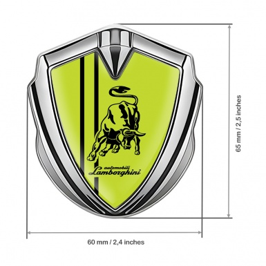 Lamborghini Emblem Trunk Badge Silver Wasabi Green Black Sport Logo