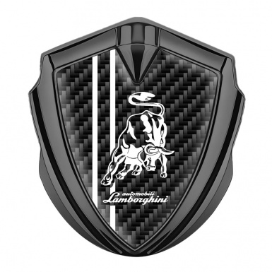 Lamborghini Emblem Self Adhesive Graphite Black Carbon White Sport Logo