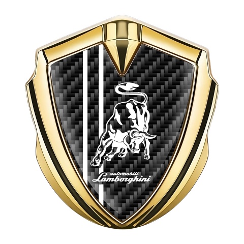 Lamborghini Emblem Self Adhesive Gold Black Carbon White Sport Logo