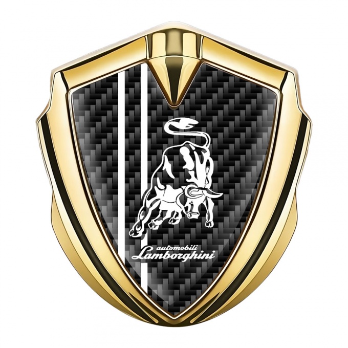 Lamborghini Emblem Self Adhesive Gold Black Carbon White Sport Logo