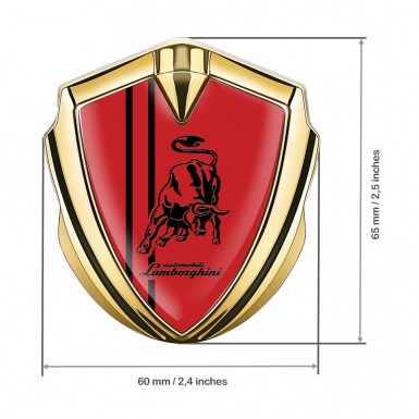 Lamborghini Emblem Ornament Gold Red Fill Black Sport Edition