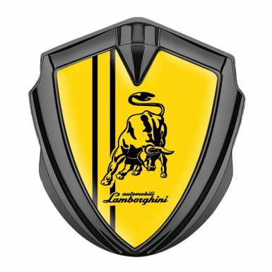 Lamborghini Bodyside Domed Emblem Graphite Yellow Base Black Sport Design