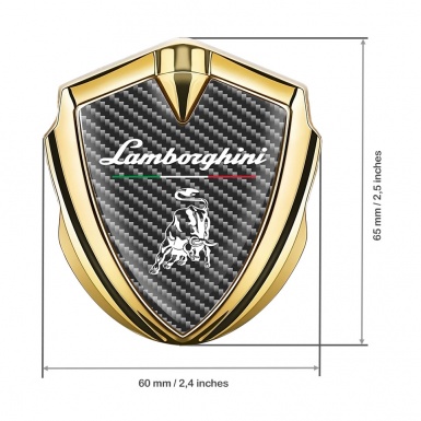 Lamborghini Emblem Ornament Gold Black Carbon White Logo Italian Flag
