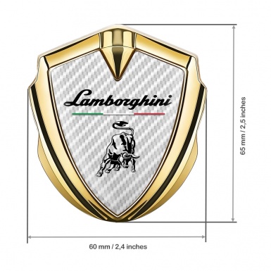 Lamborghini Bodyside Domed Emblem Gold White Carbon Black Logo