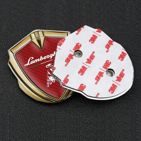 Lamborghini Emblem Car Badge Gold Red Carbon Italian Motif Design