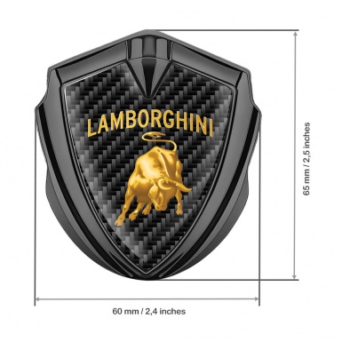 Lamborghini Badge Self Adhesive Graphite Black Carbon Sunglow Logo Motif