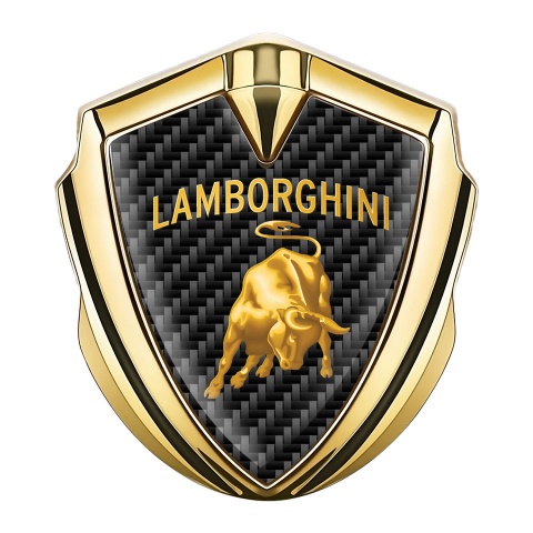 Lamborghini Badge Self Adhesive Gold Black Carbon Sunglow Logo Motif