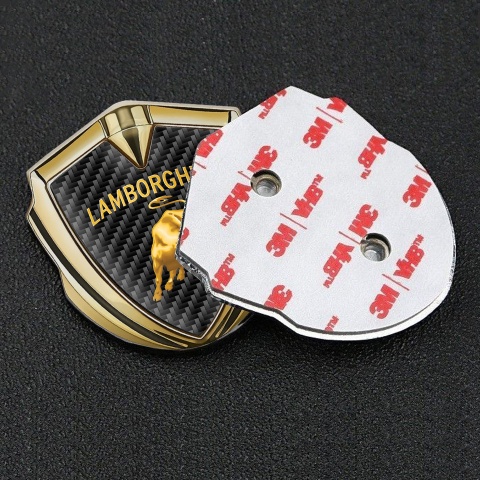 Lamborghini Badge Self Adhesive Gold Black Carbon Sunglow Logo Motif
