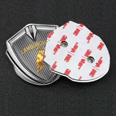 Lamborghini Emblem Trunk Badge Silver Light Carbon Sunglow Logo Design