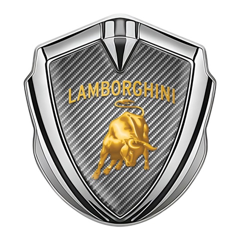 Lamborghini Emblem Trunk Badge Silver Light Carbon Sunglow Logo Design