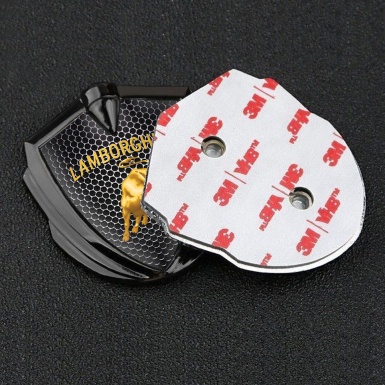 Lamborghini Emblem Badge Graphite Steel Grate Sunglow Logo Edition