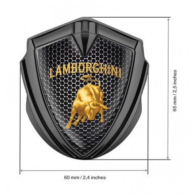 Lamborghini Emblem Badge Graphite Steel Grate Sunglow Logo Edition