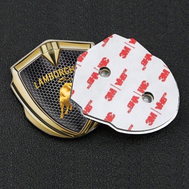Lamborghini Emblem Badge Gold Steel Grate Sunglow Logo Edition