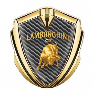 Lamborghini Domed Emblem Gold Dark Carbon Sunglow Logo Design
