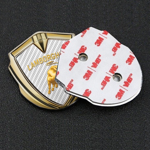 Lamborghini Emblem Ornament Gold White Carbon Sunglow Logo Design