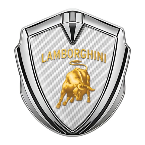 Lamborghini Emblem Ornament Silver White Carbon Sunglow Logo Design