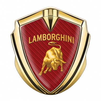 Lamborghini Bodyside Domed Emblem Gold Red Carbon Sunglow Logo