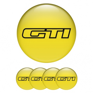 VW GTI Wheel Emblem for Center Caps Yellow Fill Black Outline Edition