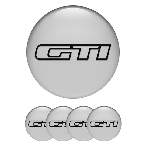 VW GTI Stickers for Wheels Center Caps Grey Base Black Outline Edition