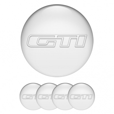 VW GTI Emblems for Center Wheel Caps White Base Transparent Logo Design