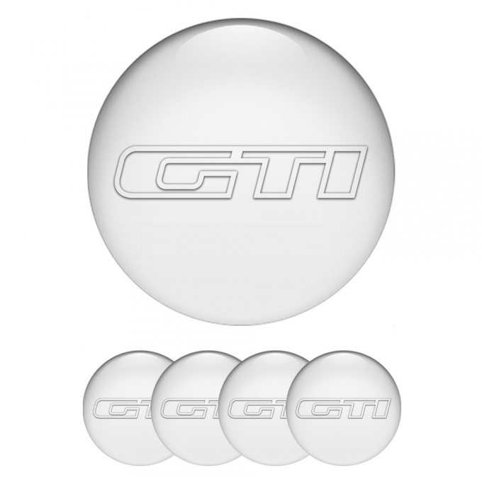 VW GTI Emblems for Center Wheel Caps White Base Transparent Logo Design